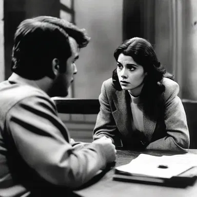 The filmmaker used disconnection between the characters' actions and words to create tension in the scene.