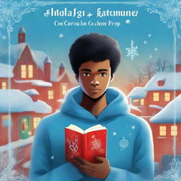 An engaging digital art image portraying the cover of a book titled 'O Natal do Jovem com o Coração Frio'