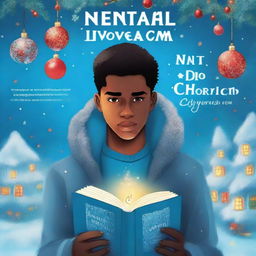 An engaging digital art image portraying the cover of a book titled 'O Natal do Jovem com o Coração Frio'