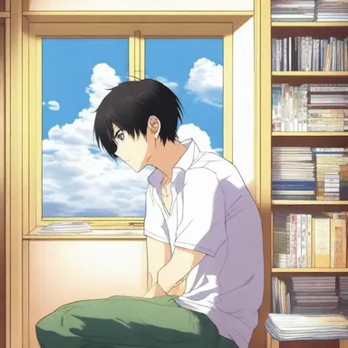 The main character's disconnection from reality is depicted through their constant daydreaming and lack of focus in the anime.