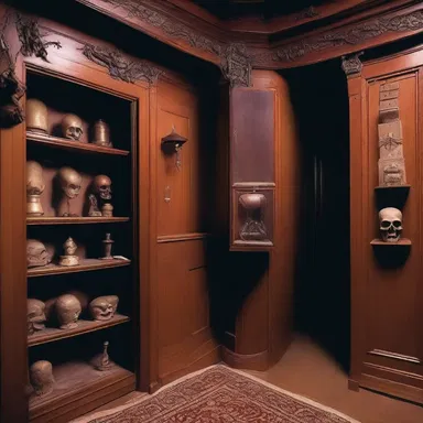 The covert passageway in the haunted mansion led to a hidden room filled with evil artifacts.