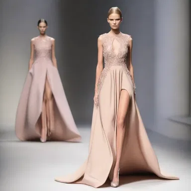 The fashion designer created a stunning and elegant covert dress for the fashion show.