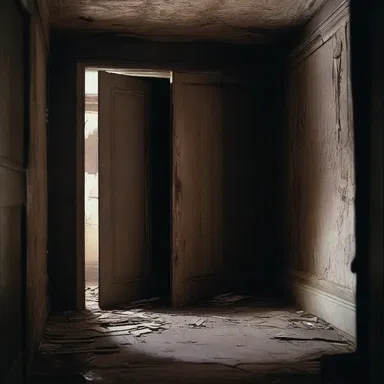 In the horror movie, the protagonist discovered a mysterious and covert room in the haunted house.