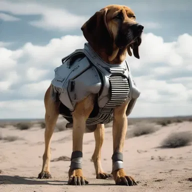 In the science fiction movie, the hound was equipped with advanced technology, allowing it to track down extraterrestrial beings.