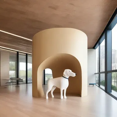 The architect incorporated a unique hound-shaped structure into the design of the building, adding a playful touch to the overall aesthetic.