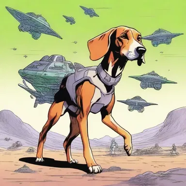 In the distant future, a hound with enhanced skills is tasked with tracking down a group of rebel aliens.