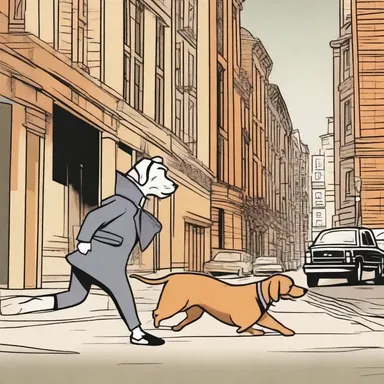 In the novel, the detective hound relentlessly pursues the criminal throughout the city.