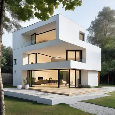 The modern minimalist house design hounds sleek lines and simplicity.
