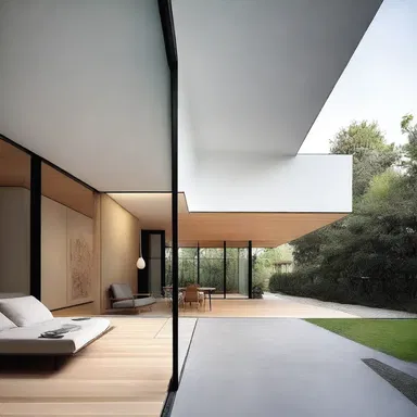 The modern minimalist house design hounds sleek lines and simplicity.