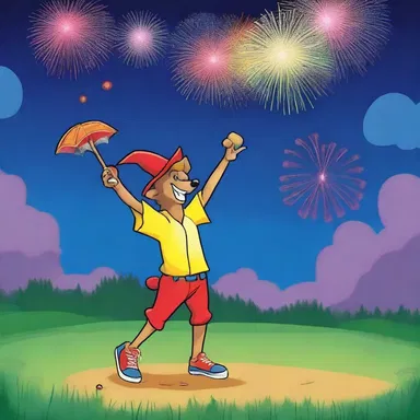 In the magical land of Zephyria, the bunter used his enchanted bat to bunt the ball into the sky and create a fireworks display.