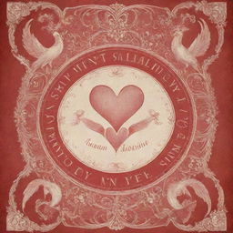 A book cover featuring the title 'Saint Valentine', include heavenly symbols, vintage romantic design elements and a strong, timeless font.