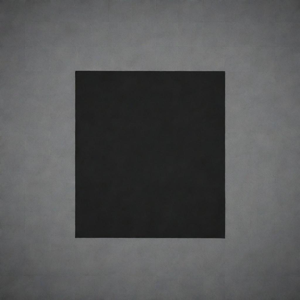 A large, gray square composed of 121 smaller squares, positioned centrally within a vast, black space.