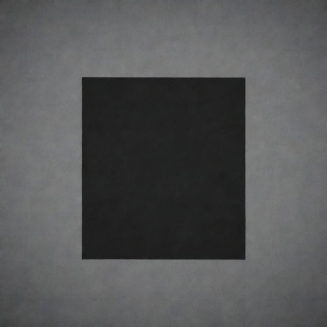 A large, gray square composed of 121 smaller squares, positioned centrally within a vast, black space.