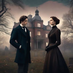 A high-quality digital art image that portrays a scene from a Victorian era novel