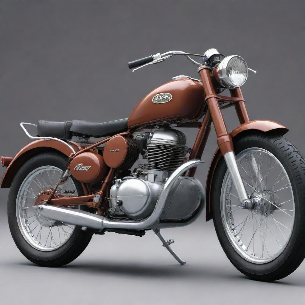 Generate a detailed image of a Jawa bike with a recognizable trademark displayed on the right side.