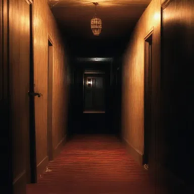 The haunted house was designed with dark, narrow hallways and dim lighting to create a frightening atmosphere for visitors.