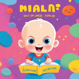 A high-quality, vibrant book cover featuring a delightful cartoon illustration of a baby