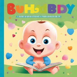 A high-quality, vibrant book cover featuring a delightful cartoon illustration of a baby