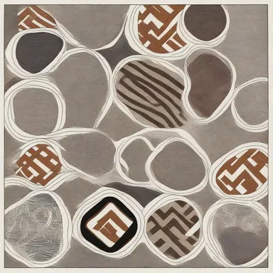 The artist used interlaced patterns in the background of each panel to create a visually appealing effect.