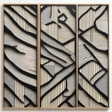 The artist used interlaced patterns in the background of each panel to create a visually appealing effect.