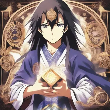 The protagonist's magical powers were often depicted with interlaced symbols and intricate designs in the anime series.