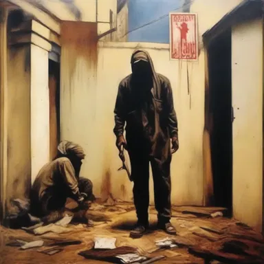 The painting depicted the harsh reality of life under an oppressive occupier.
