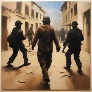 The painting depicted the harsh reality of life under an oppressive occupier.