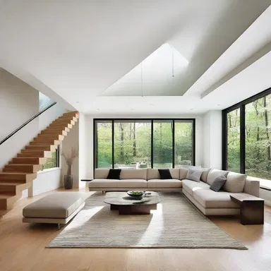 The designer created an open floor plan to accommodate the occupiers' desire for a spacious living area and natural light.