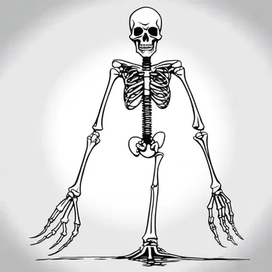 In the cartoon, the skeletal structure of the character was exaggerated to create a comical effect.