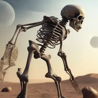 In the science fiction novel, humans evolved to have a more advanced skeletal structure to adapt to life on a different planet.