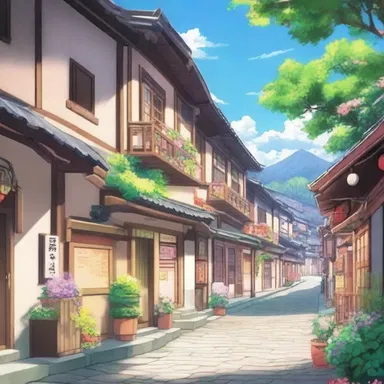 The quaint little town in the anime series was known for its vibrant festivals and charming architecture.