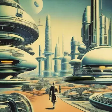 The science fiction novel imagined a futuristic world with a quaint blend of advanced technology and old-fashioned customs.
