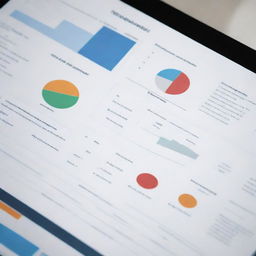 A sleek and professional risk management presentation with graphs, charts, and data tables providing easy-to-understand visuals, all set in a corporate environment.