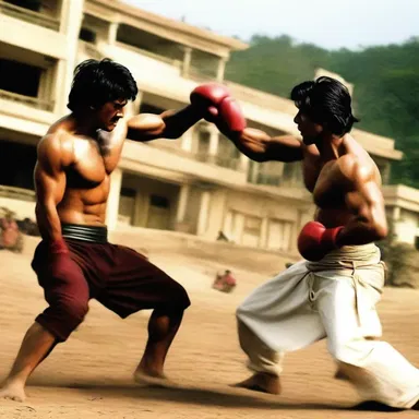 In the action-packed movie, the hero bonked the enemy with a powerful punch.