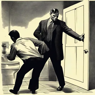 In the thrilling suspense novel, the detective bonked the intruder on the back of the head to knock him out.