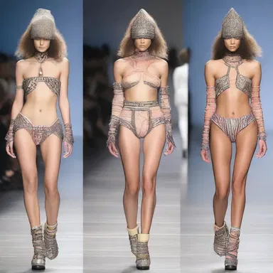 The fashion designer created a daring outfit for the runway that was inspired by the bonk culture.