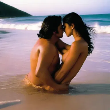 The steamy scene in the movie showed the couple passionately bonking on the beach.