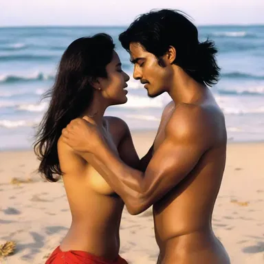 The steamy scene in the movie showed the couple passionately bonking on the beach.