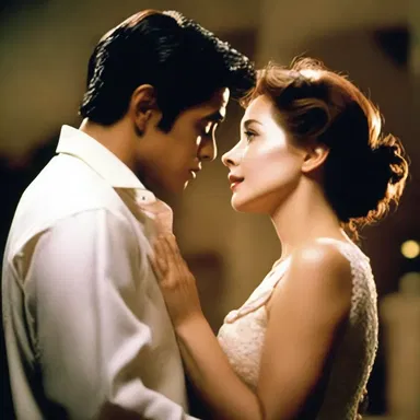 In the romantic movie, the dramatic event is when the two lovers are separated by circumstances beyond their control, leaving the audience emotionally engaged and rooting for their reunion.