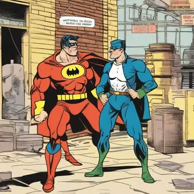 In the comic strip, the courageous superhero fights against the oppressive padrone who mistreats Italian immigrants in his factory.