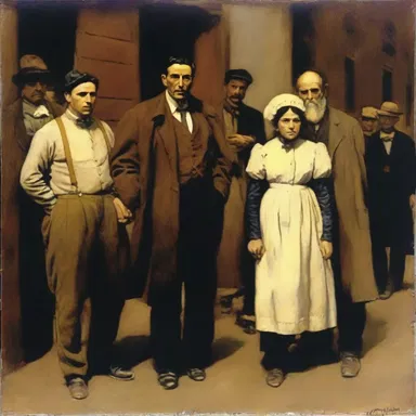 The painting depicted the harsh reality faced by Italian immigrants under the rule of a heartless padrone in early 20th century America.