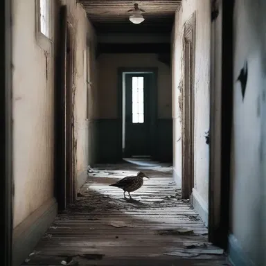 As the protagonist entered the abandoned house, a sudden snipe echoed through the hallway, sending shivers down their spine.