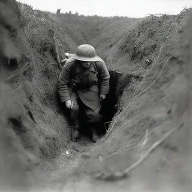 During the war, the soldiers would hide in trenches and snipe at the enemy troops.