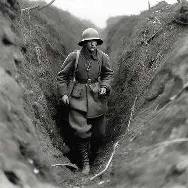 During the war, the soldiers would hide in trenches and snipe at the enemy troops.