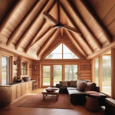 The architect incorporated a snipe hunting lodge-inspired aesthetic in the design of the cabin.