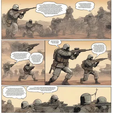 In the comic, the protagonist must snipe his way through a group of enemy soldiers.