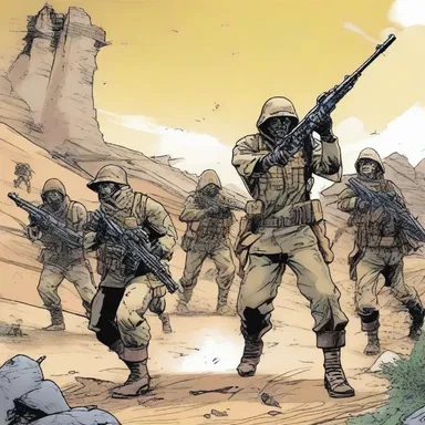 In the comic, the protagonist must snipe his way through a group of enemy soldiers.