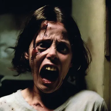 The horror movie portrayed the main character's descent into madness, with her manic depression contributing to the terrifying and dramatic storyline.