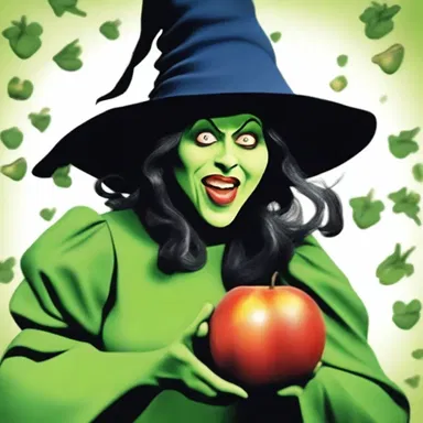 In the religious story, the wicked witch chomped on a piece of forbidden fruit, causing a loud crunch.