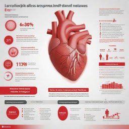 Create an infographic consisting of various factors that escalate the burden of cardiovascular diseases in Egypt. Represent the factors in an aesthetically pleasing and easily understandable manner.